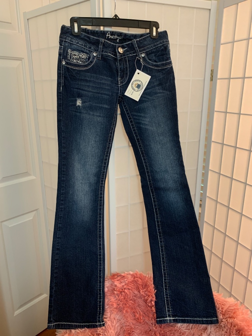SALE! Amethyst Embellished Denim Jeans Y2K Boot Cut